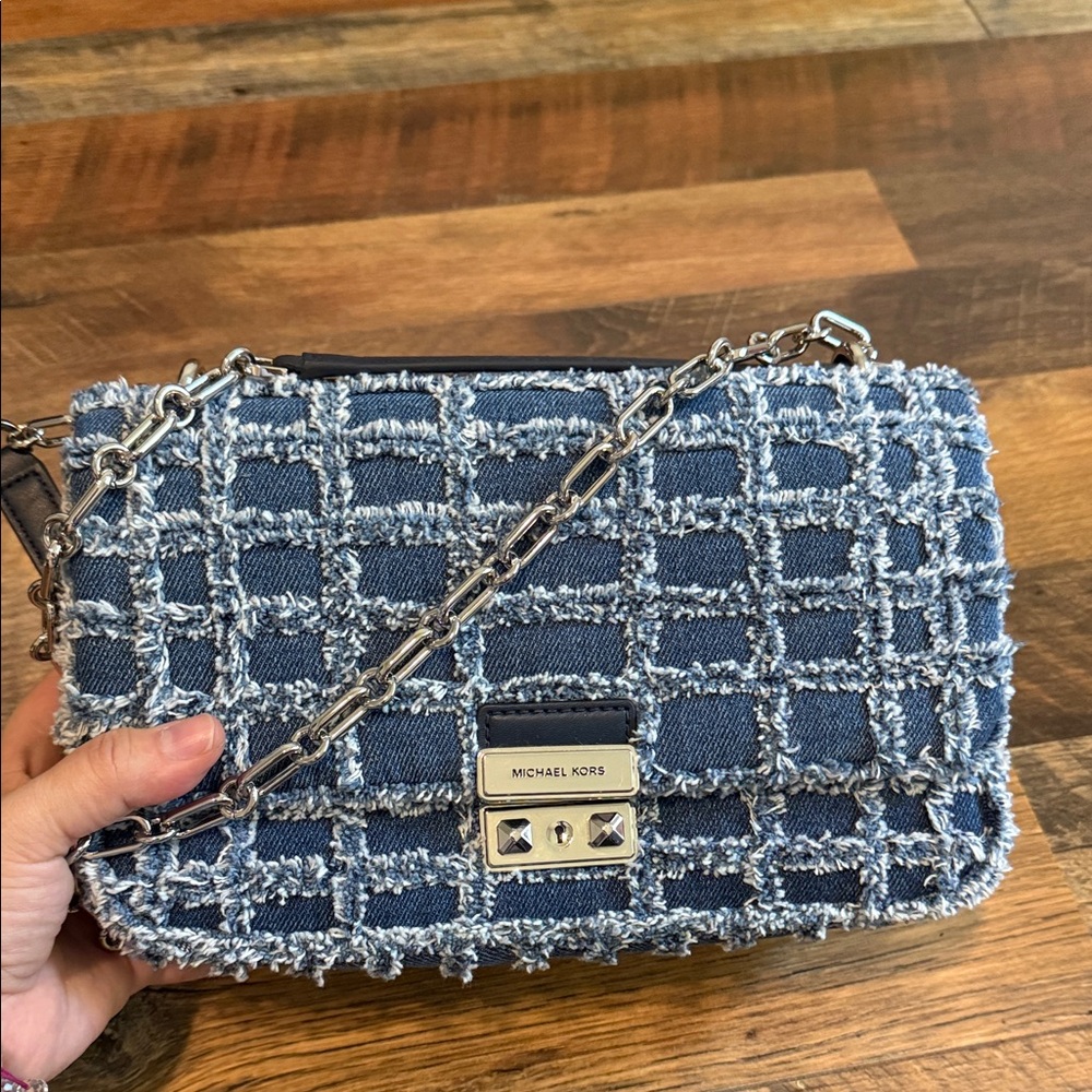 Michael Kors Denim Tweed Crossbody Bag